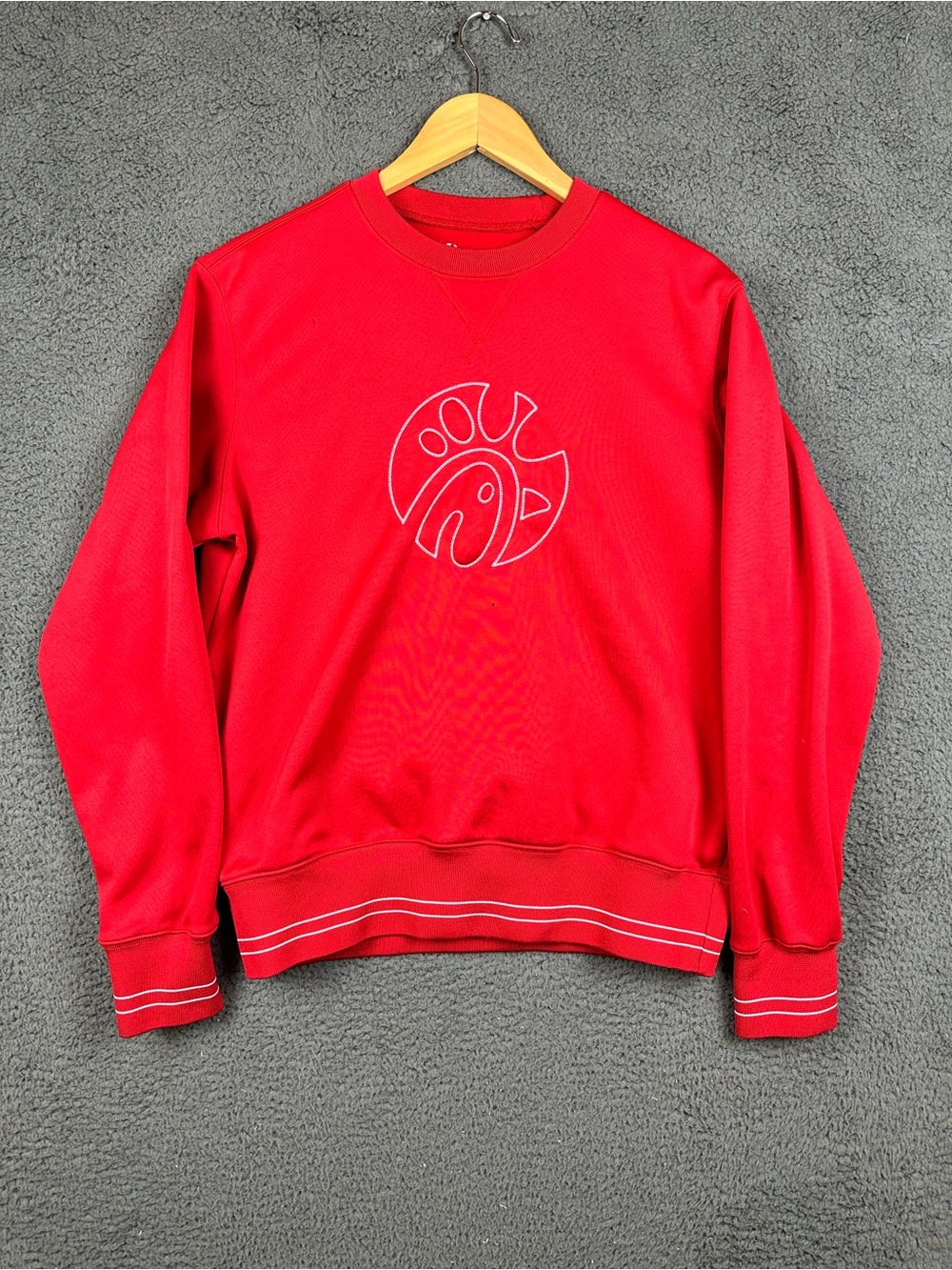 Chick-fil-A Oobe Red Crewneck Sweatshirt Logo Uniform Mens Small S